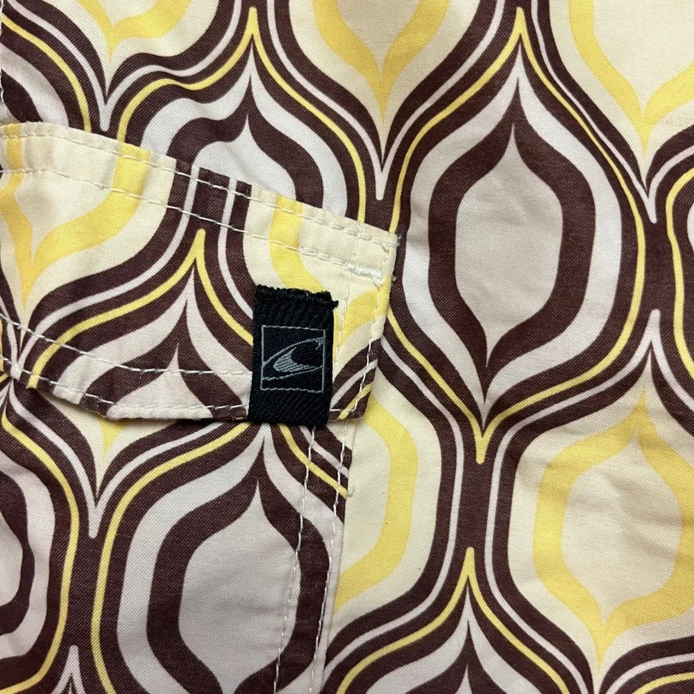 O'Neill Board Shorts‎ Mens 36/38 Yellow Brown Geometric Psychedelic Swim Trunks